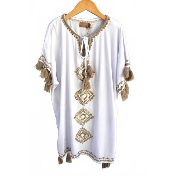 NEW SKEMO teen bling short kaftan in white - Picture 1 of 3